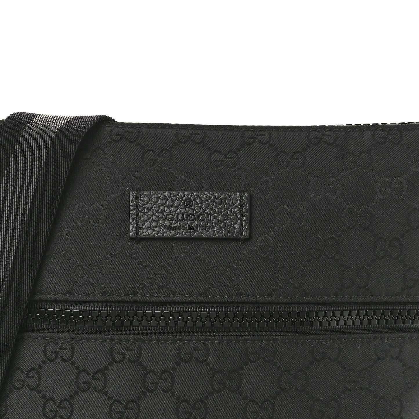 Nylon Monogram Small Flat Messenger Bag Black
