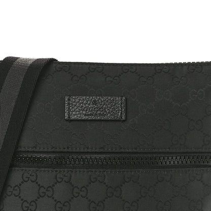 Gucci Nylon Monogram Small Flat Messenger Bag Black 8 of 10