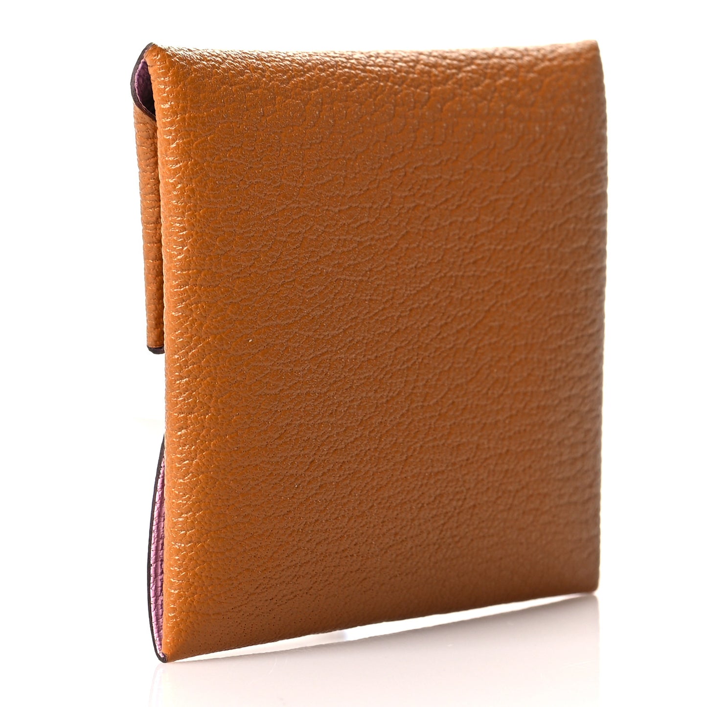 Chevre Mysore Bastia Verso Coin Purse Caramel Mauve Sylvestre