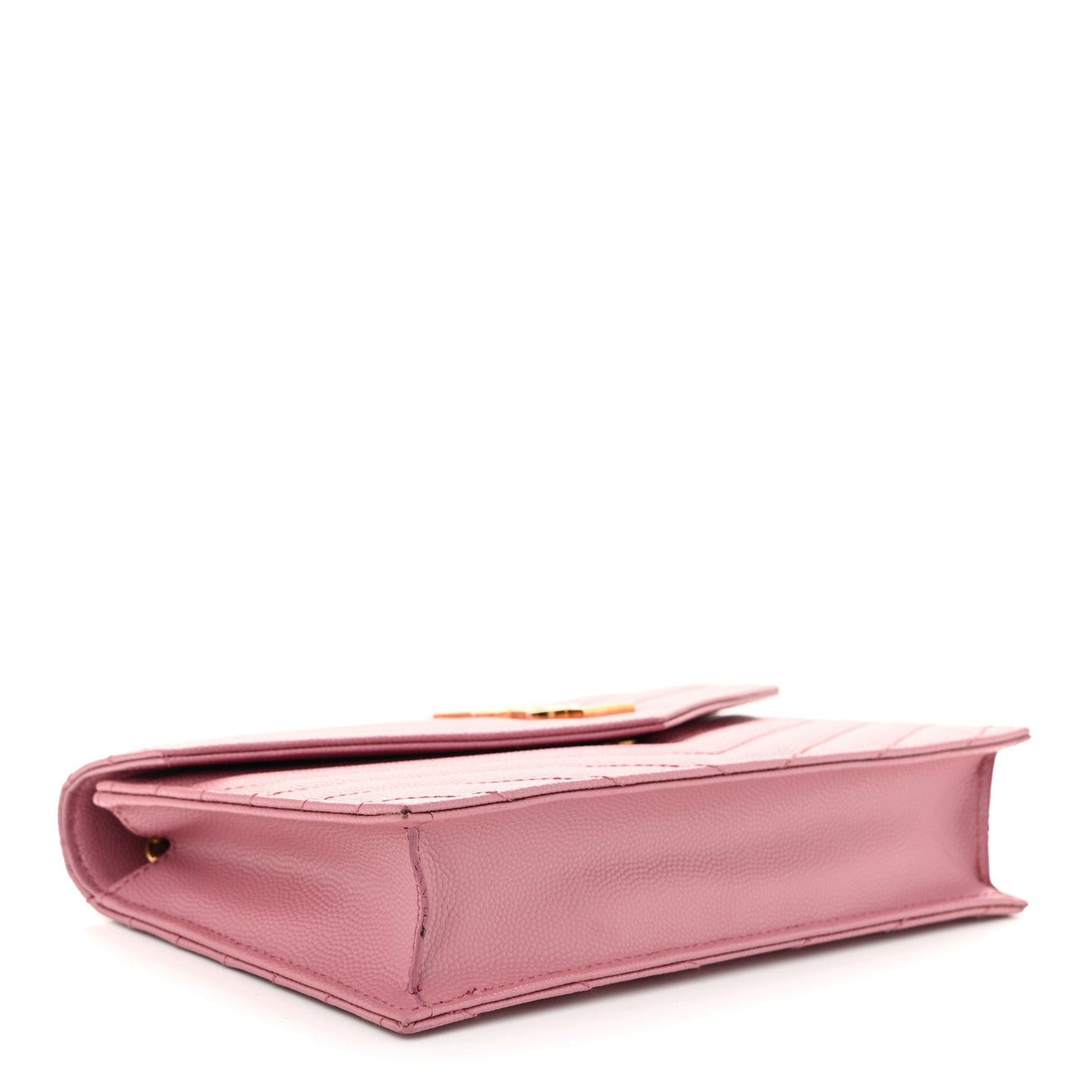 Grain De Poudre Matelasse Chevron Monogram Envelope Chain Wallet Dark Rose