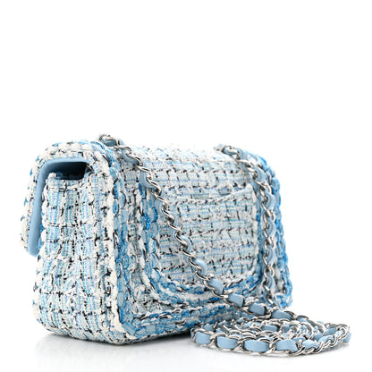 Chanel Tweed Braid Mini Flap Blue White 3 of 11