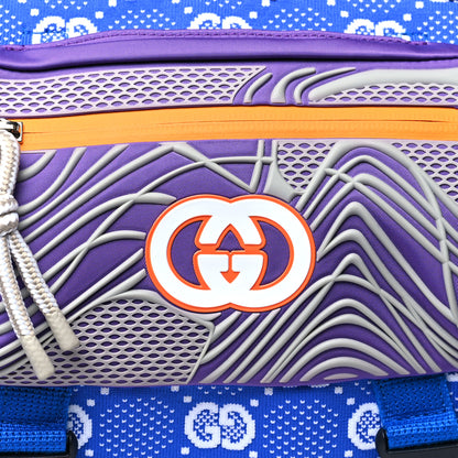 Gucci Jersey GG Monogram All Over Sporty Flap Backpack Blue Multicolor 7 of 9