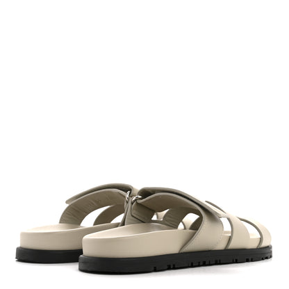 Hermes Calfskin Womens Chypre Sandals 35 Beige Mastic 5 of 12
