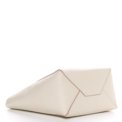 Celine Grained Calfskin Medium Horizontal Cabas Phantom White 4 of 11