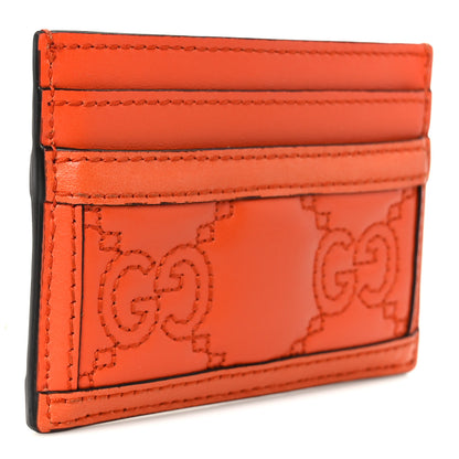 Gucci Calfskin GG Matelasse Card Holder Deep Orange 3 of 7