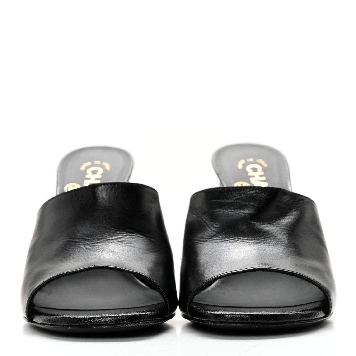 Chanel Shiny Goatskin Pearl Mule 36 Black 2 of 12