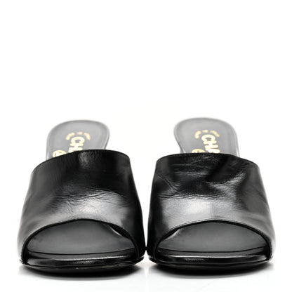 Chanel Shiny Goatskin Pearl Mule 36 Black 2 of 12