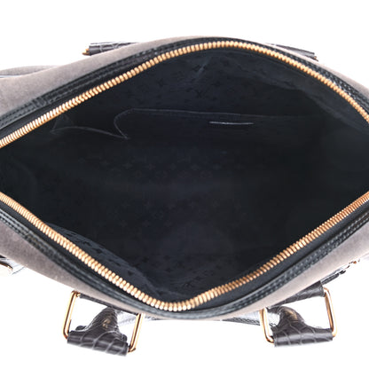 Louis Vuitton Suede Stamped Havane Bowler GM Grey 5 of 12