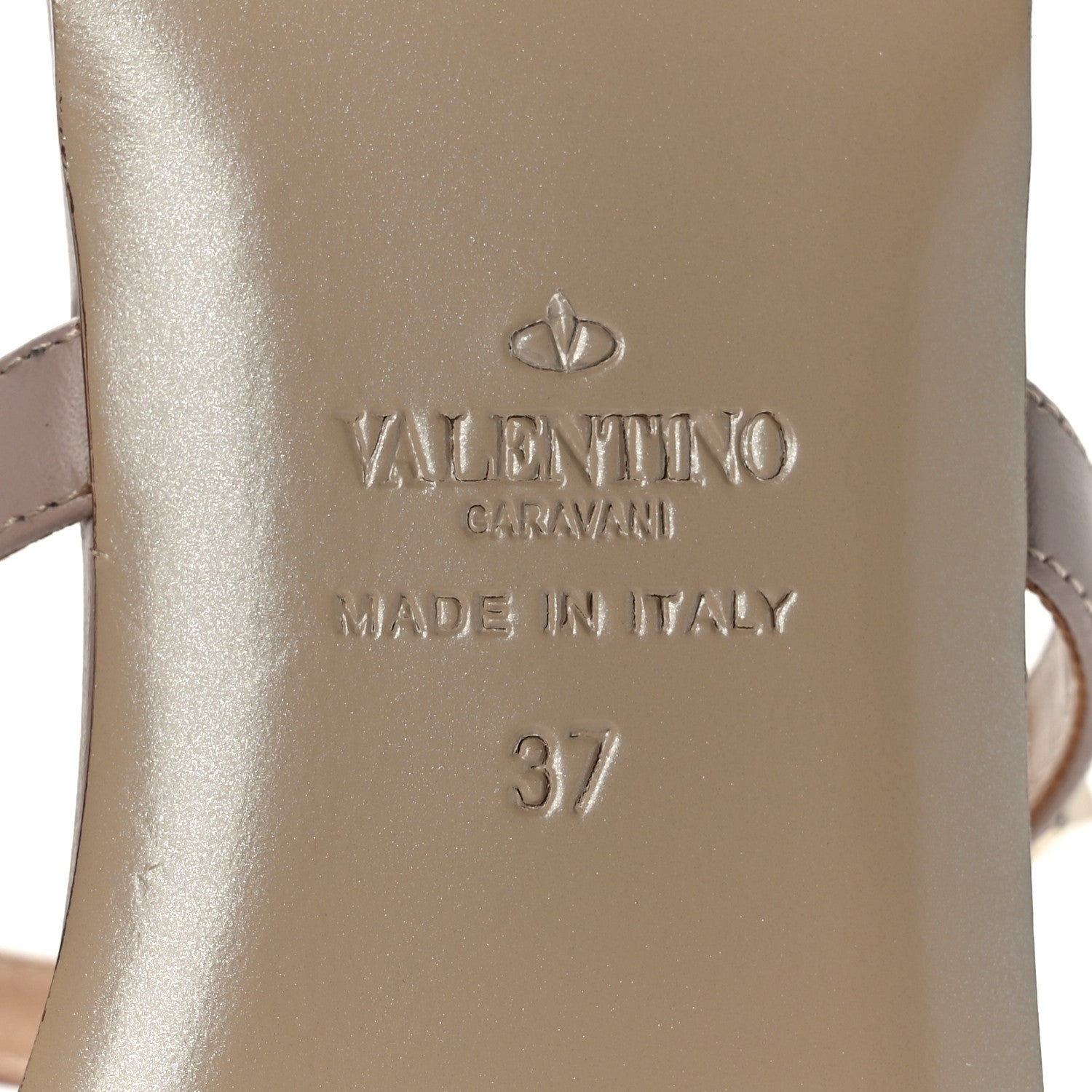 Valentino Garavani Nappa Rockstud Caged Flat Slide Sandals 37 Poudre 8 of 8