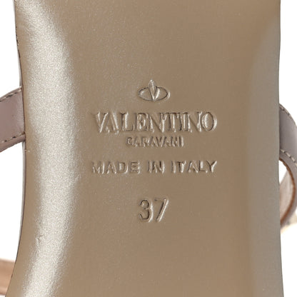 Valentino Garavani Nappa Rockstud Caged Flat Slide Sandals 37 Poudre 8 of 8