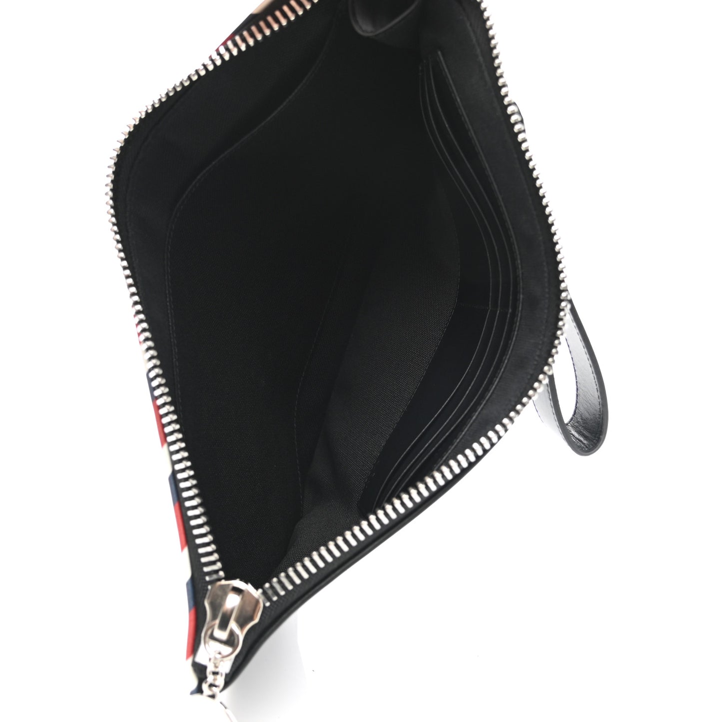 GG Supreme Monogram Night Courrier Zip Wristlet Pouch Black Multicolor
