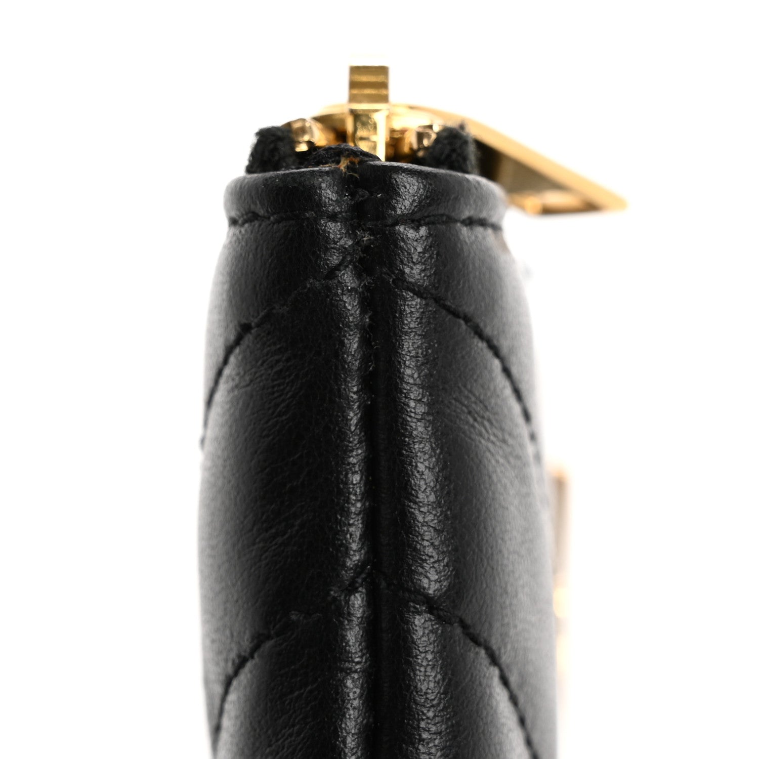 Saint Laurent Calfskin Matelasse Monogram Key Pouch Black 13 of 14