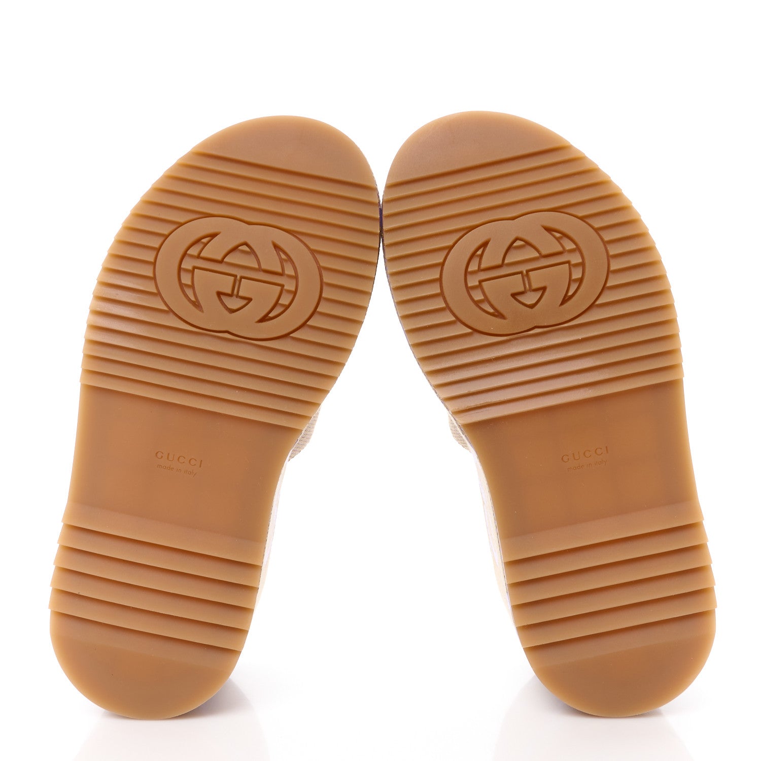 Gucci Monogram Jumbo GG Platform Slide Wedge Sandals 39.5 Beige Lapis 5 of 10