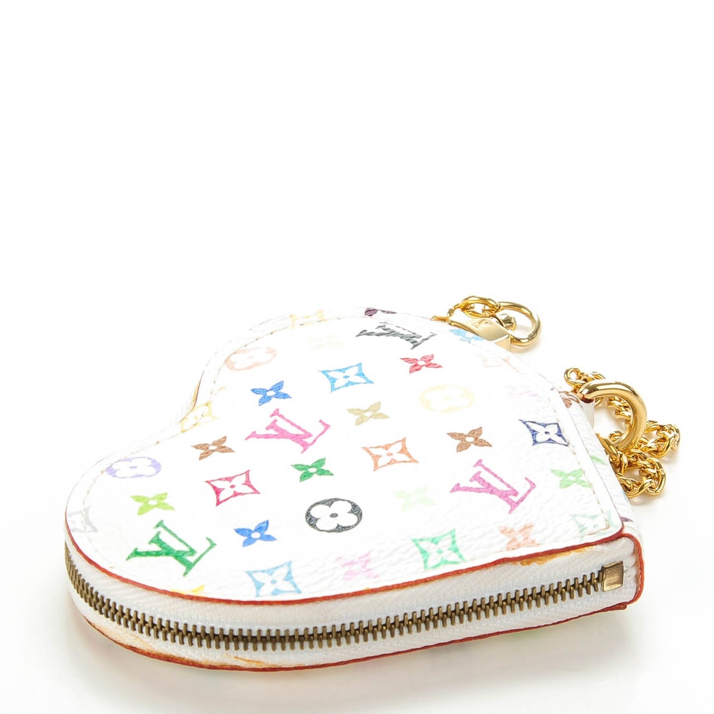 Monogram Multicolor Coeur Heart Coin Purse White