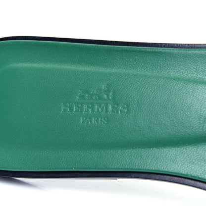 Hermes Epsom Oran Sandals 39 Vert Emeraude 9 of 10