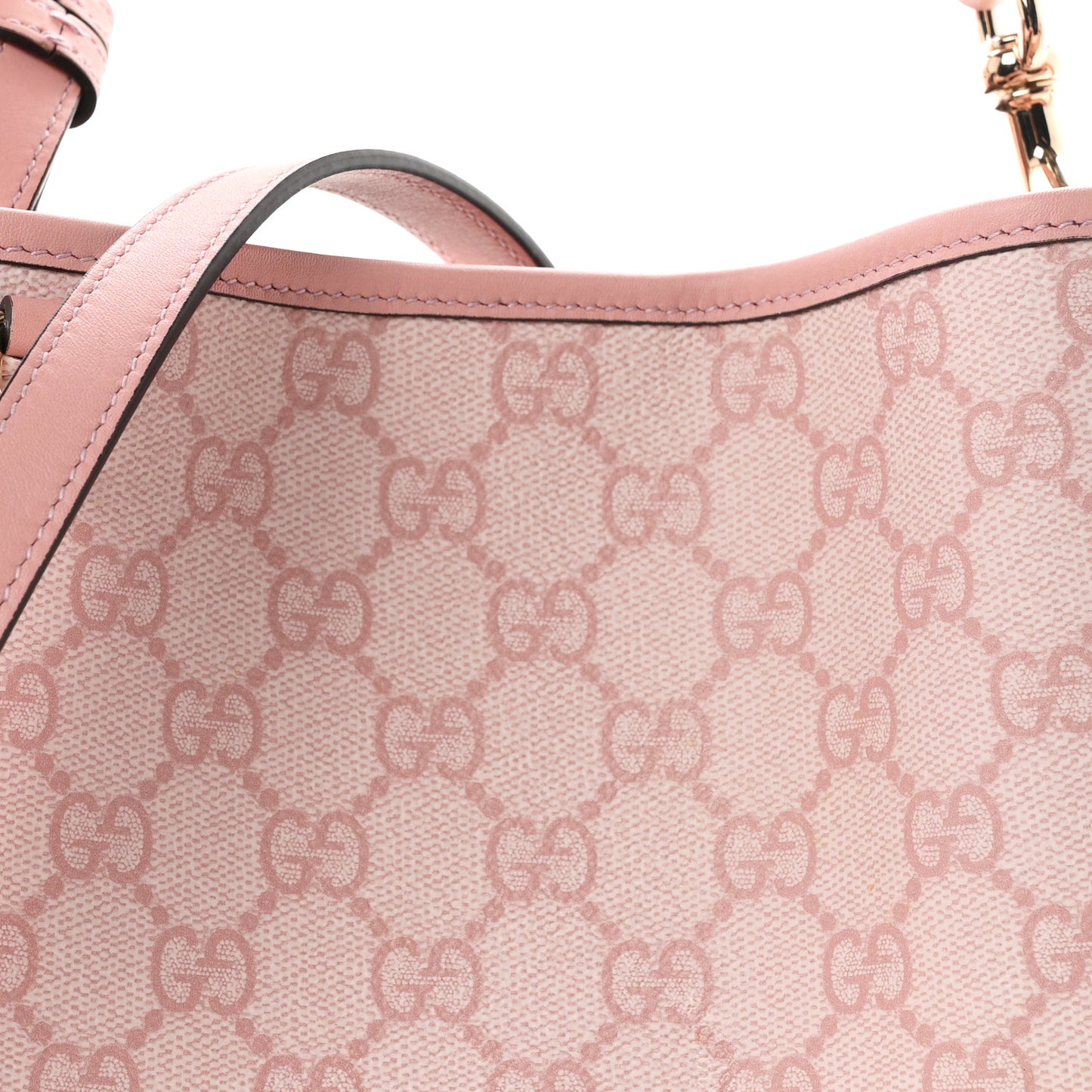 GG Supreme Monogram Emblem Mini Bucket Bag Pink