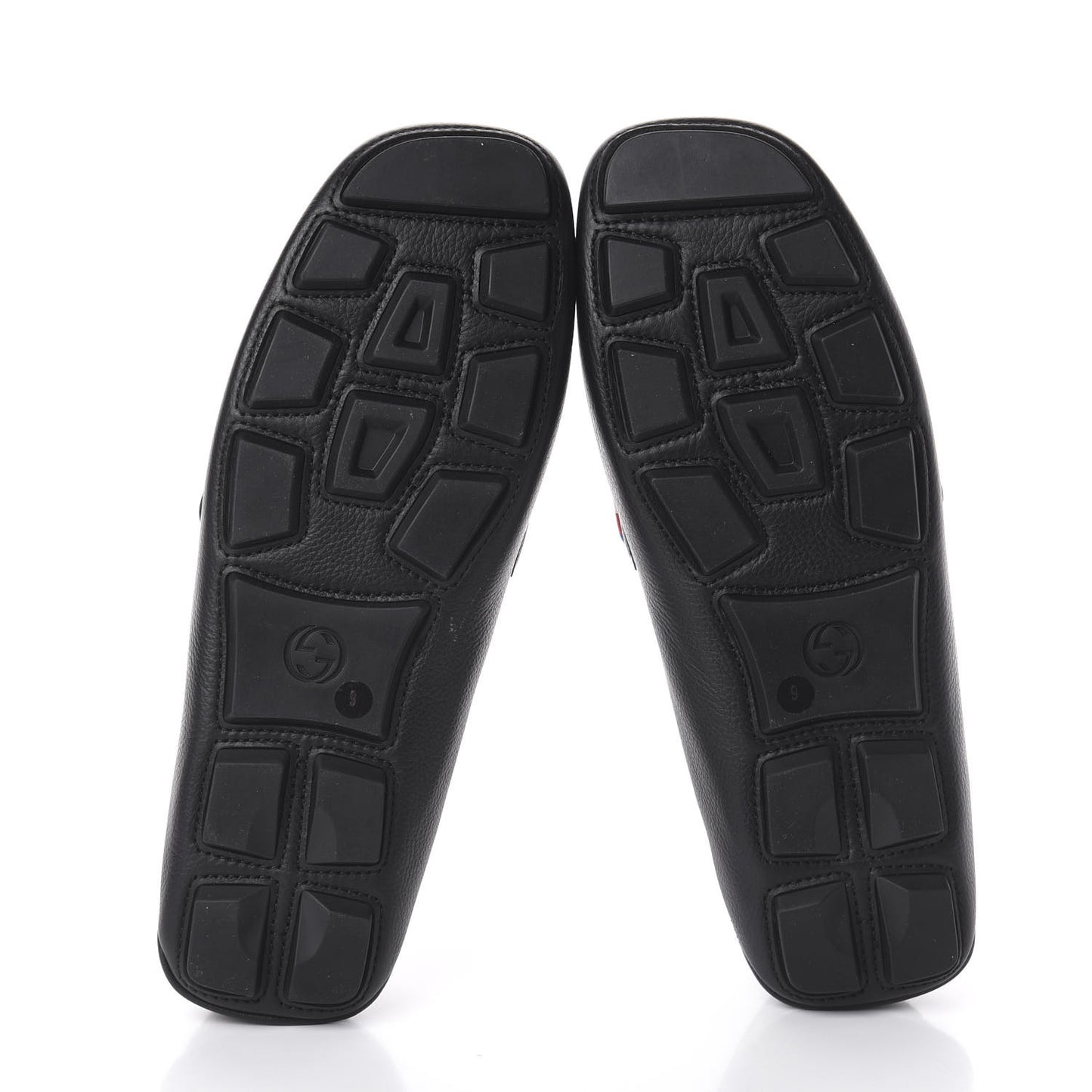 Calfskin Mens Web Sylvie Web Buckle Driver Loafers 9 Black