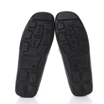 Gucci Calfskin Mens Web Sylvie Web Buckle Driver Loafers 9 Black 6 of 7