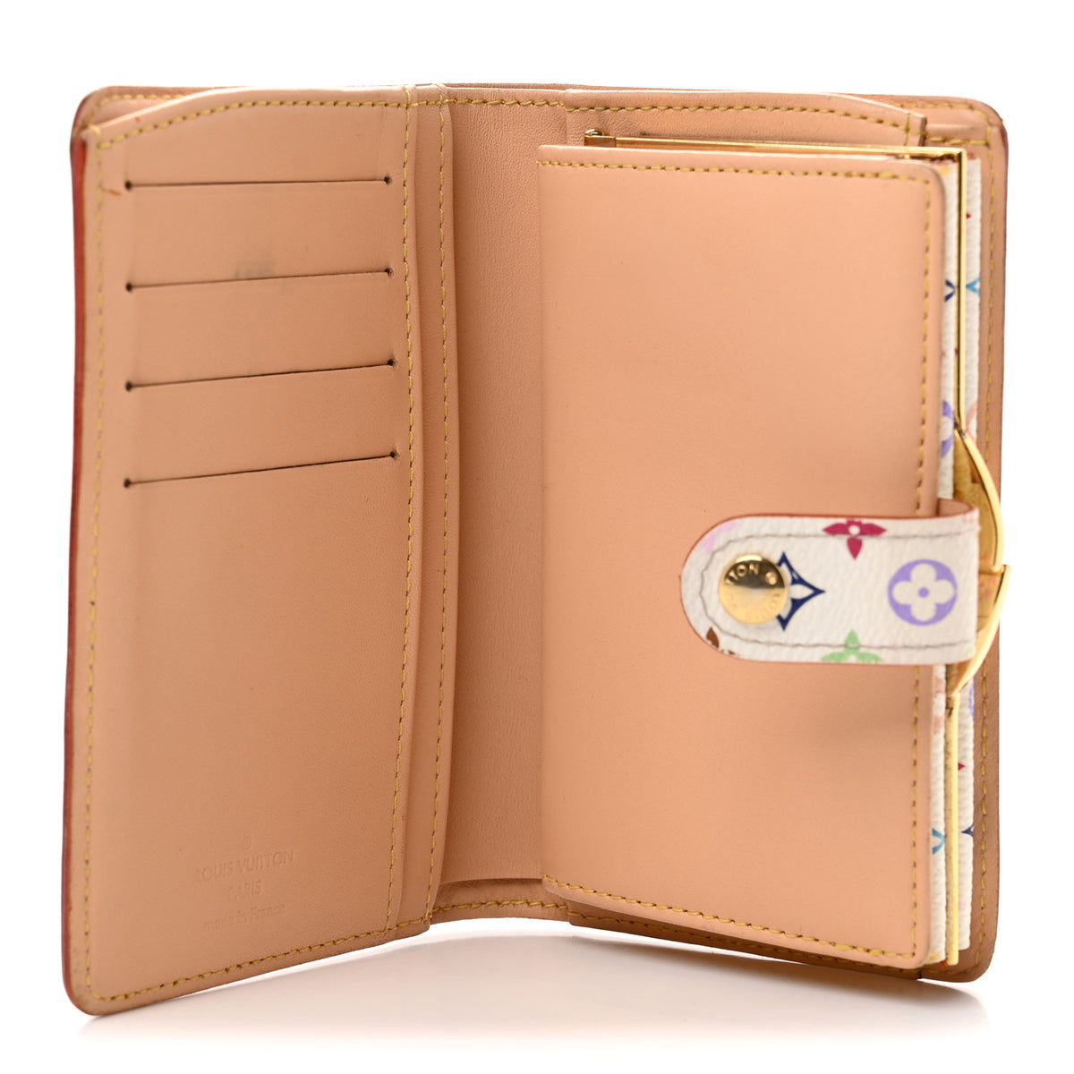 Monogram Multicolor French Purse Wallet White