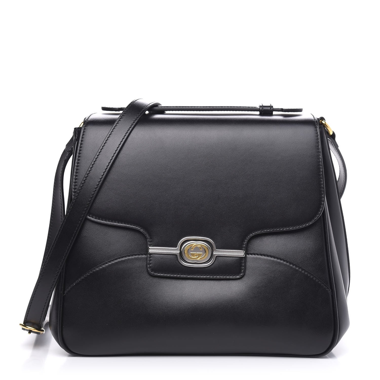 Gucci Pienza Calfskin Side Messenger Bag Black 1 of 11