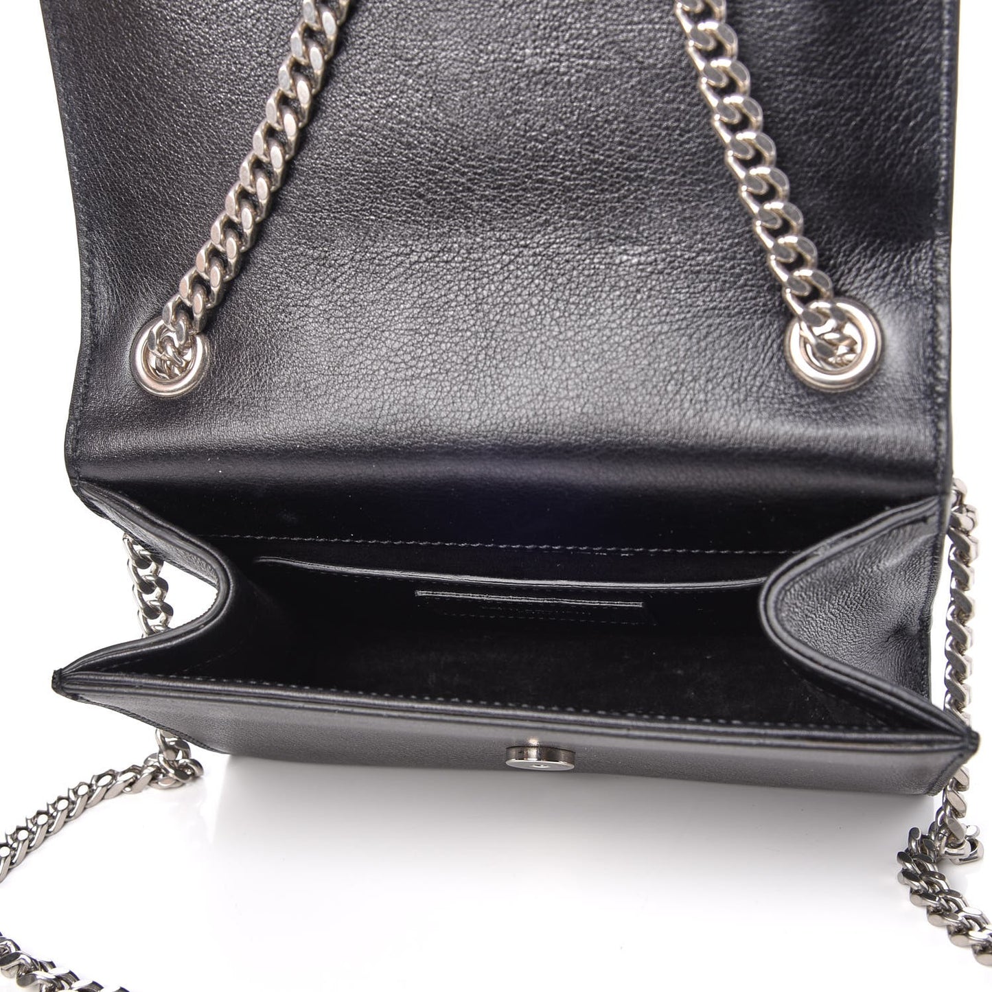 Calfskin Embellished Small Monogram Kate Satchel Black