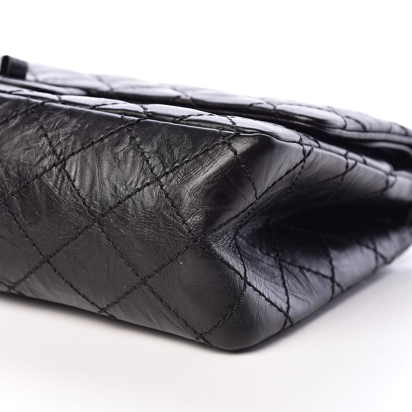Aged Calfskin Quilted 2.55 Reissue 226 Flap So Black