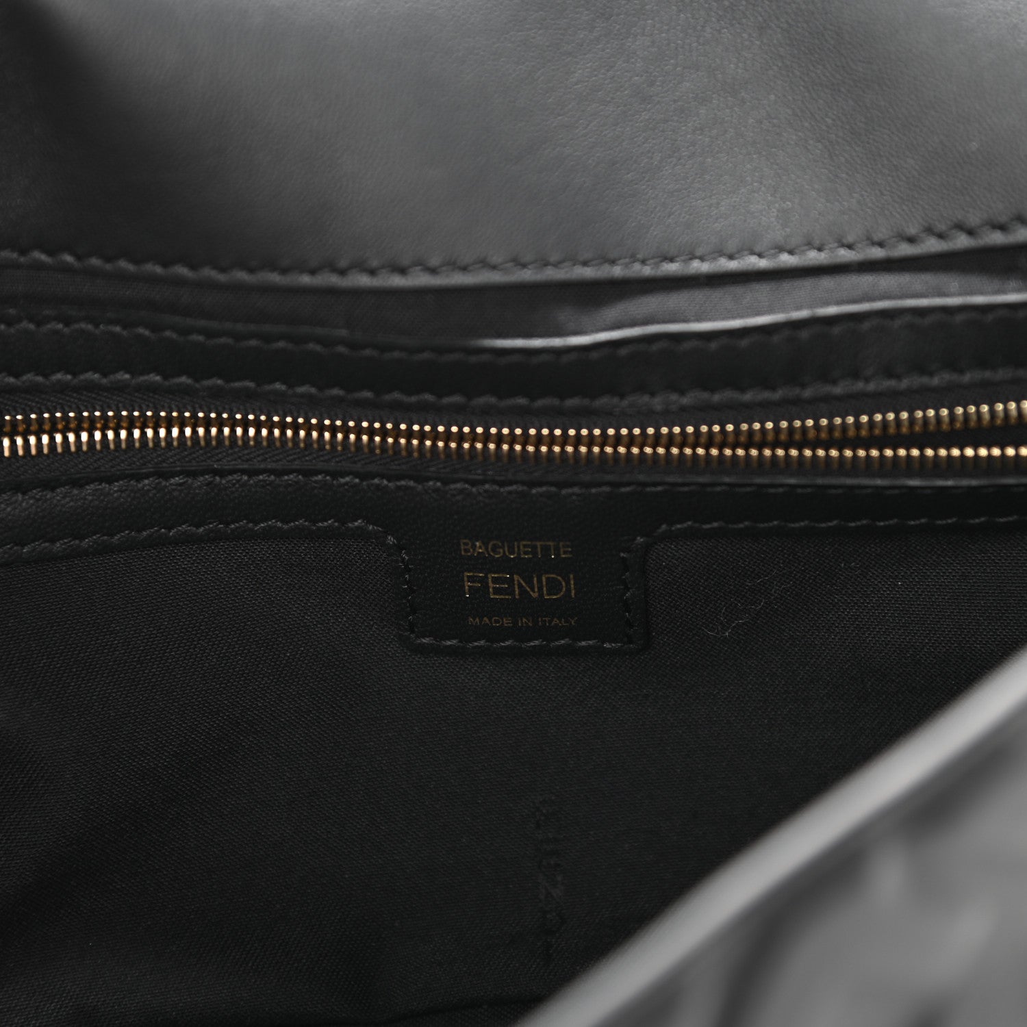 Fendi Nappa FF 1974 Embossed Baguette Black 8 of 11