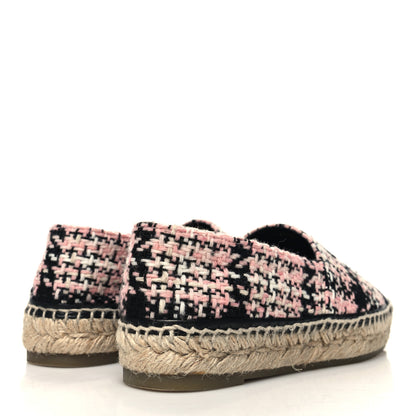 Chanel Tweed Lambskin CC Espadrilles 37 Pink Black 4 of 10