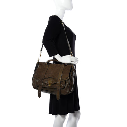Proenza Schouler Lambskin PS1 Medium Satchel Military 2 of 8
