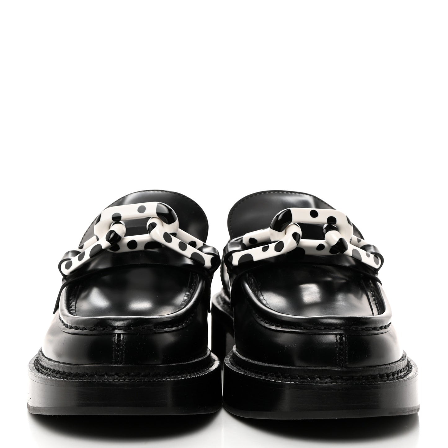 x Yayoi Kusama Academy Leather Loafers 39 Black