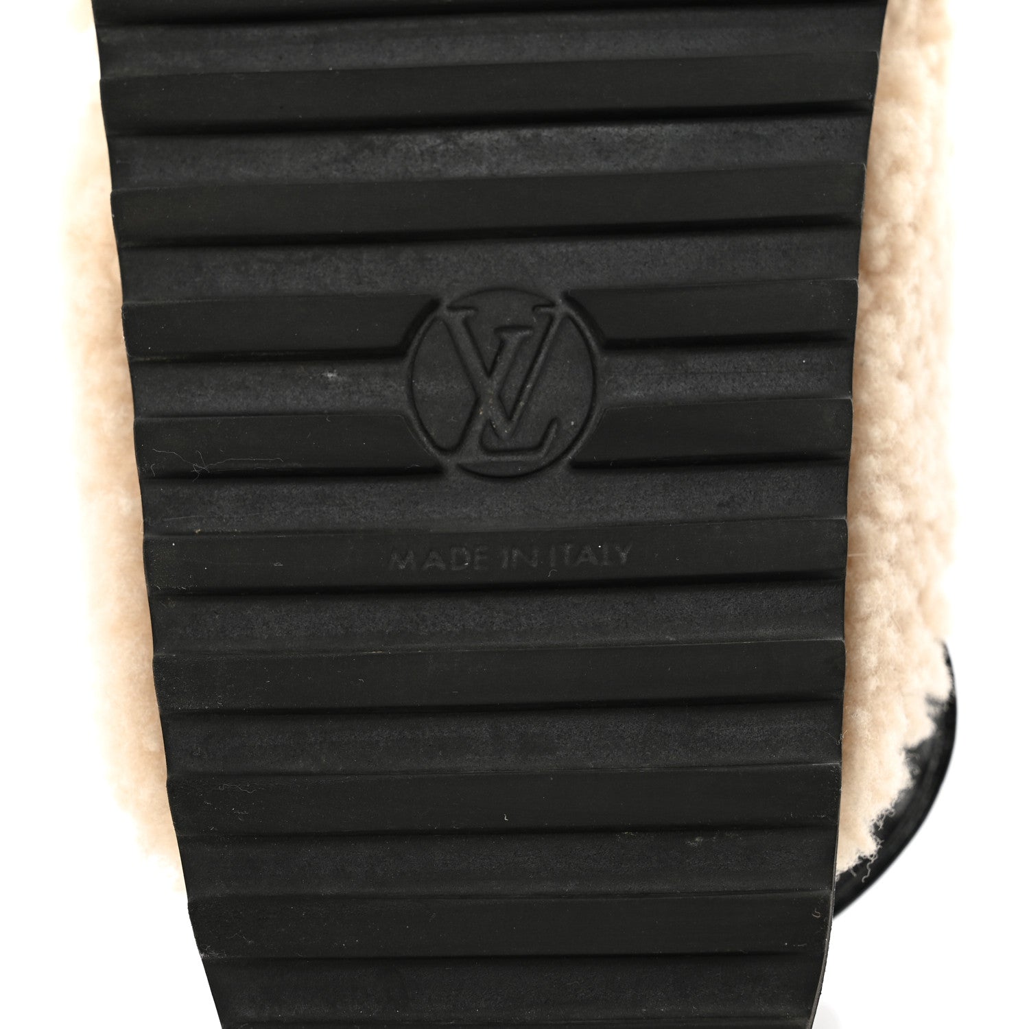 Louis Vuitton Shearling Calfskin Paseo Flat Comfort Sandal 40 Beige 6 of 8