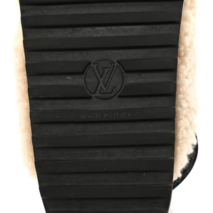 Louis Vuitton Shearling Calfskin Paseo Flat Comfort Sandal 40 Beige 6 of 8