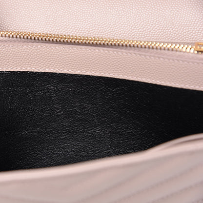 Saint Laurent Grain De Poudre Matelasse Chevron Monogram Chain Wallet Rose Antic 9 of 12