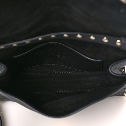 Valentino Garavani Pebbled Calfskin Medium Rockstud Flip Lock Crossbody Bag Black 5 of 8