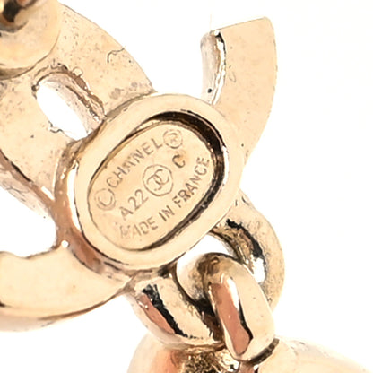 Chanel Crystal CC Tear Drop Earrings Gold 4 of 4