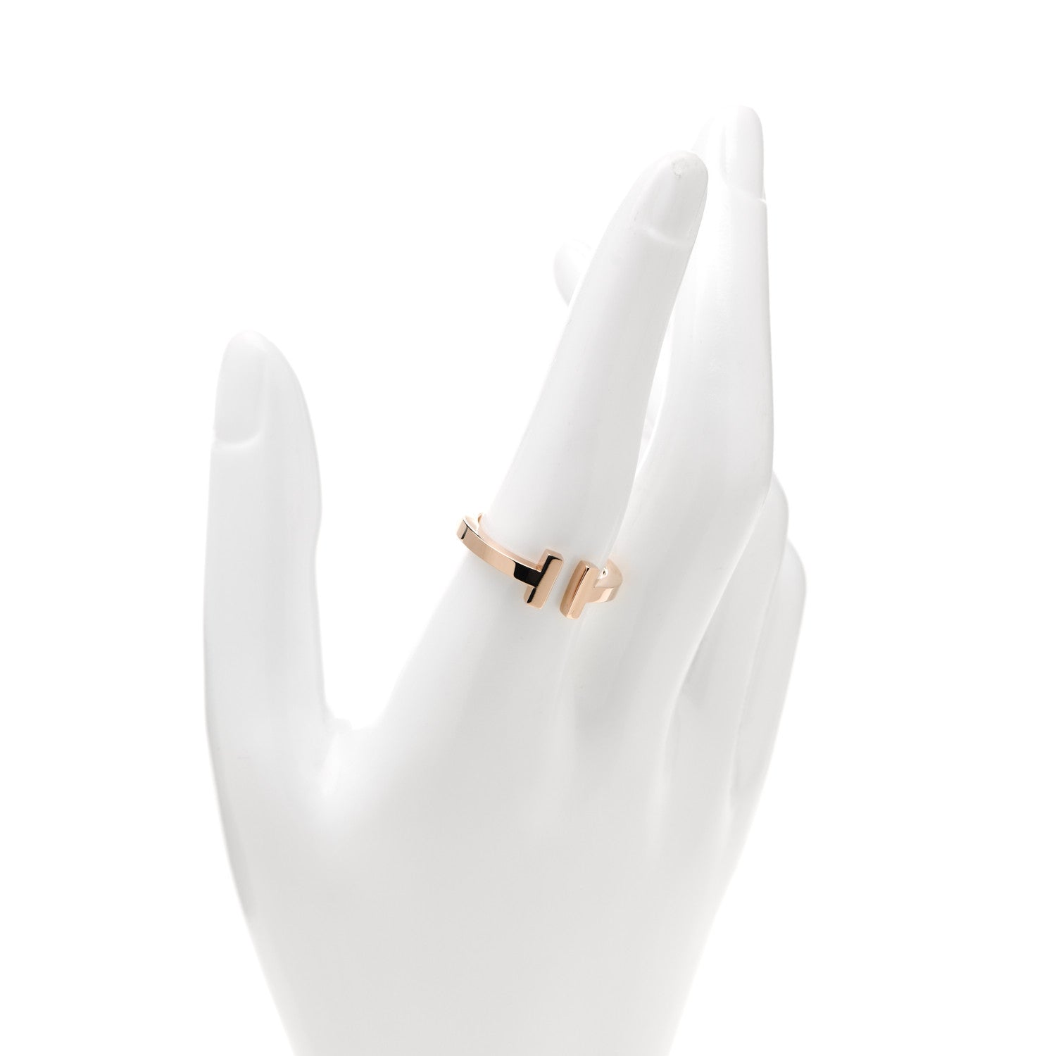 Tiffany 18K Rose Gold T Square Ring 58 8.5 2 of 5