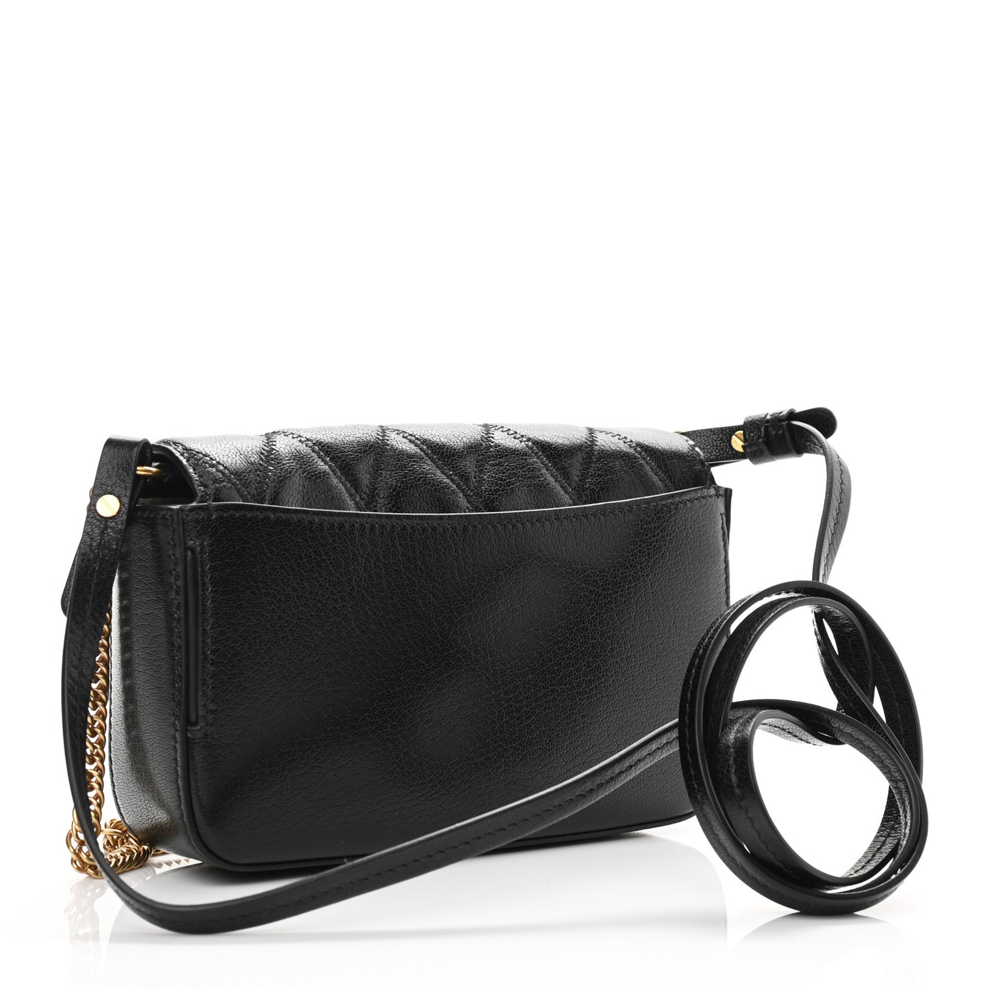 Goatskin Quilted GV3 Mini Pocket Convertible Bag Black