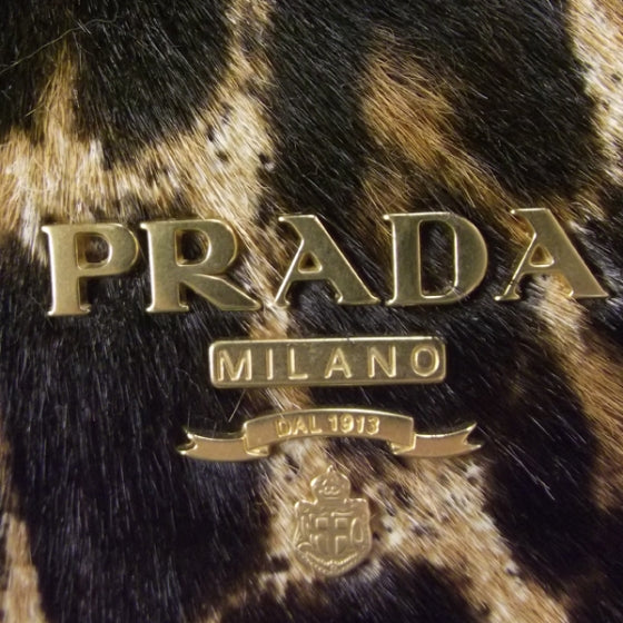 Prada Calf Hair Leopard Print Shoulder Bag Avorio 10 of 11