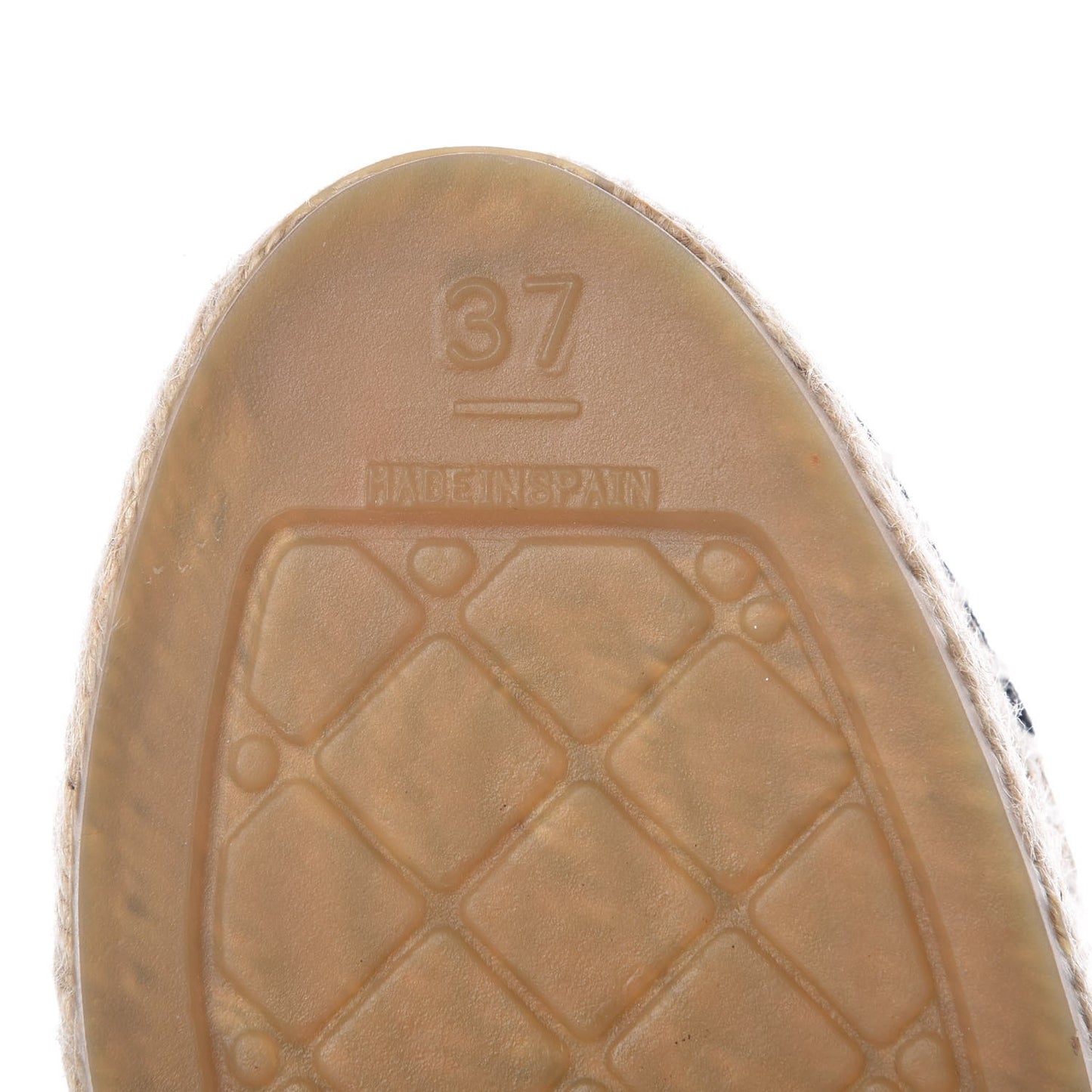 Raffia Fabric CC Espadrilles 37 Beige Black