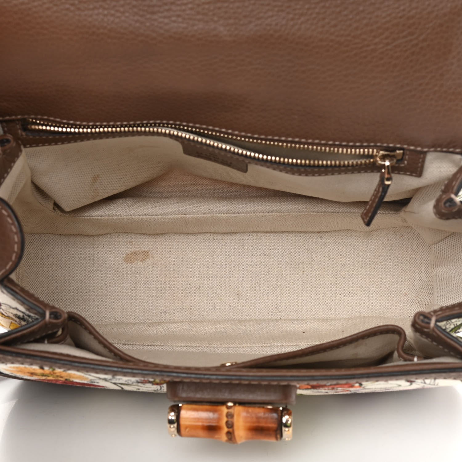 Gucci Flora Medium New Bamboo Top Handle Bag Dark Brown 5 of 17