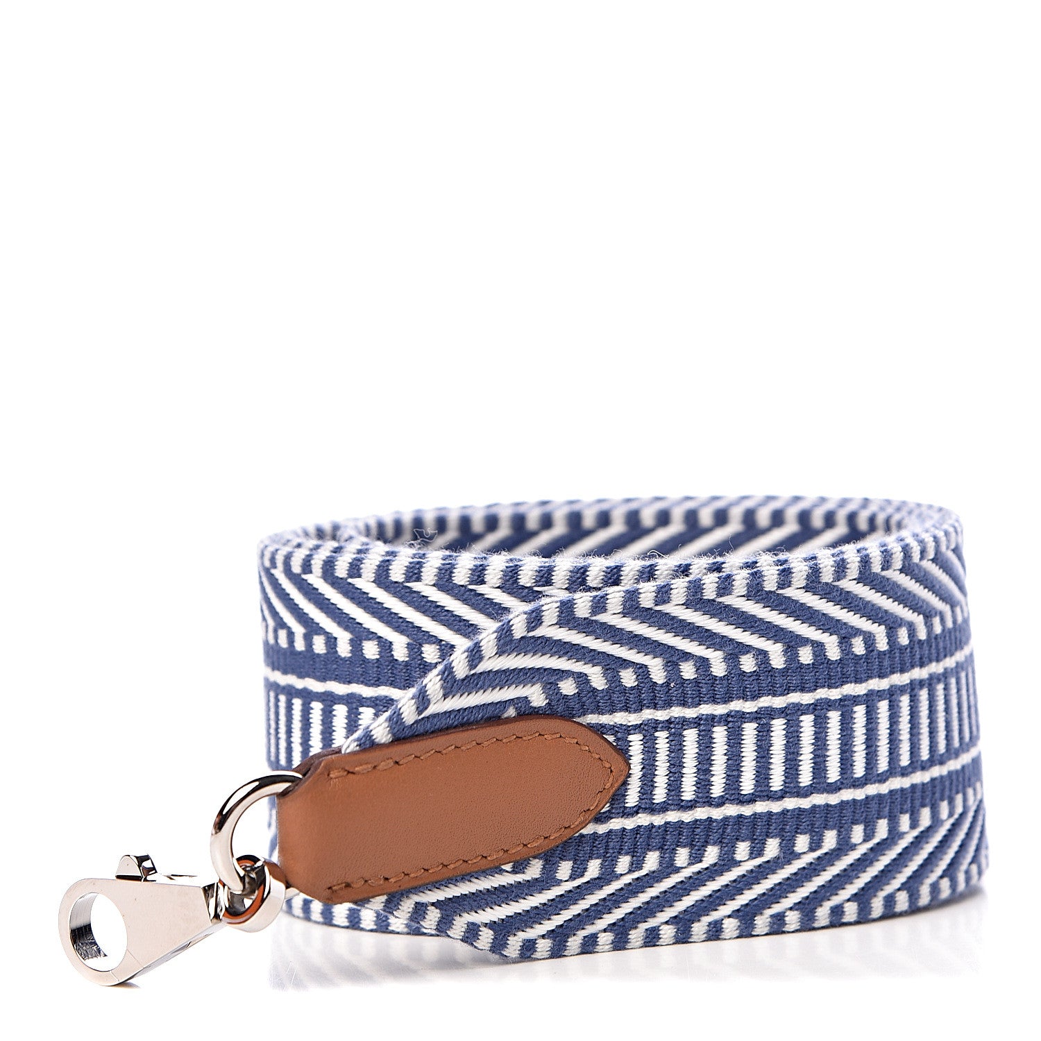 Hermes Toile Swift 50mm Sangle Cavale Shoulder Strap Ecru Bleu Brighton Gold 1 of 5