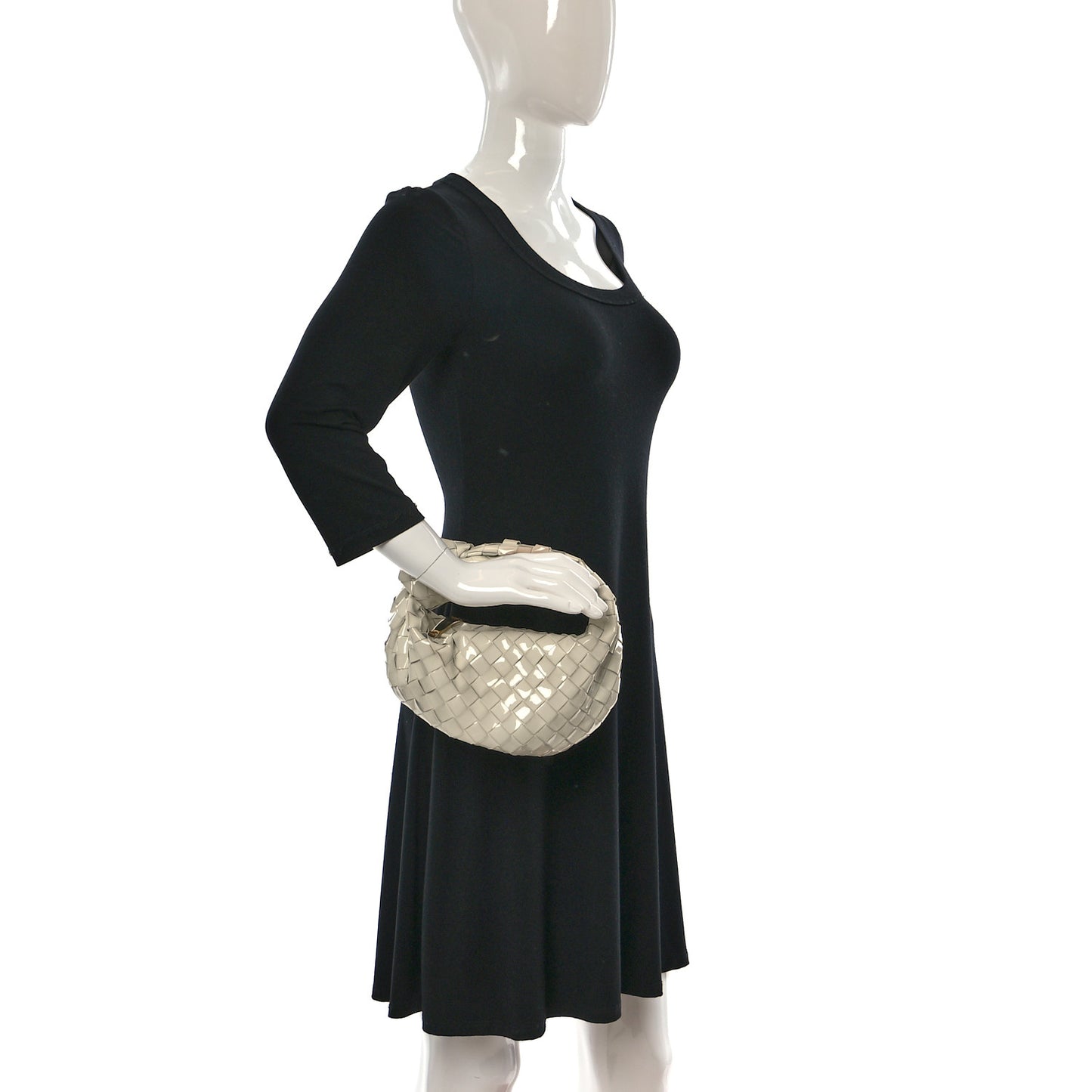 Patent Nappa Intrecciato Mini Jodie White