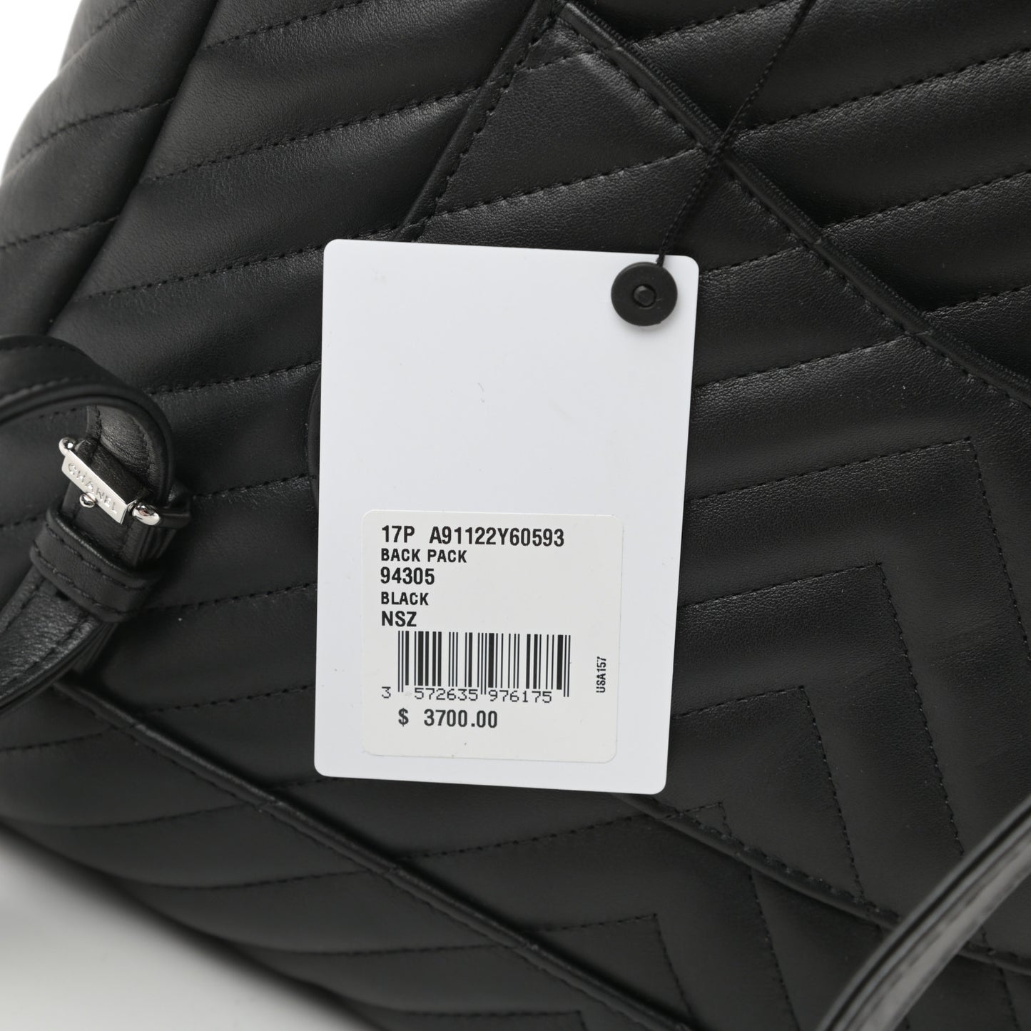 Calfskin Chevron Quilted Large Urban Spirit Backpack Black