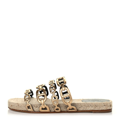 Hermes Nappa Ancone Espadrille Sandals 36 Or Vieilli 1 of 4