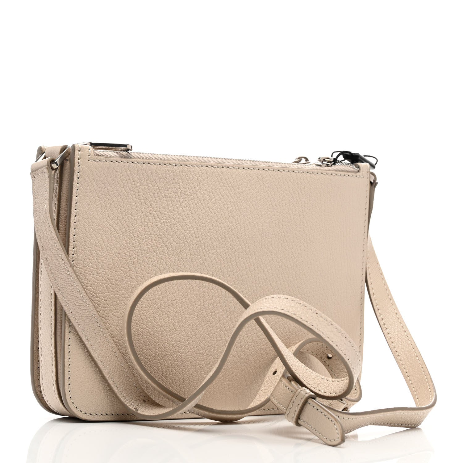 Burberry Grainy Goatskin Penhurst D-Ring Triple Zip Crossbody Bag Beige 3 of 13