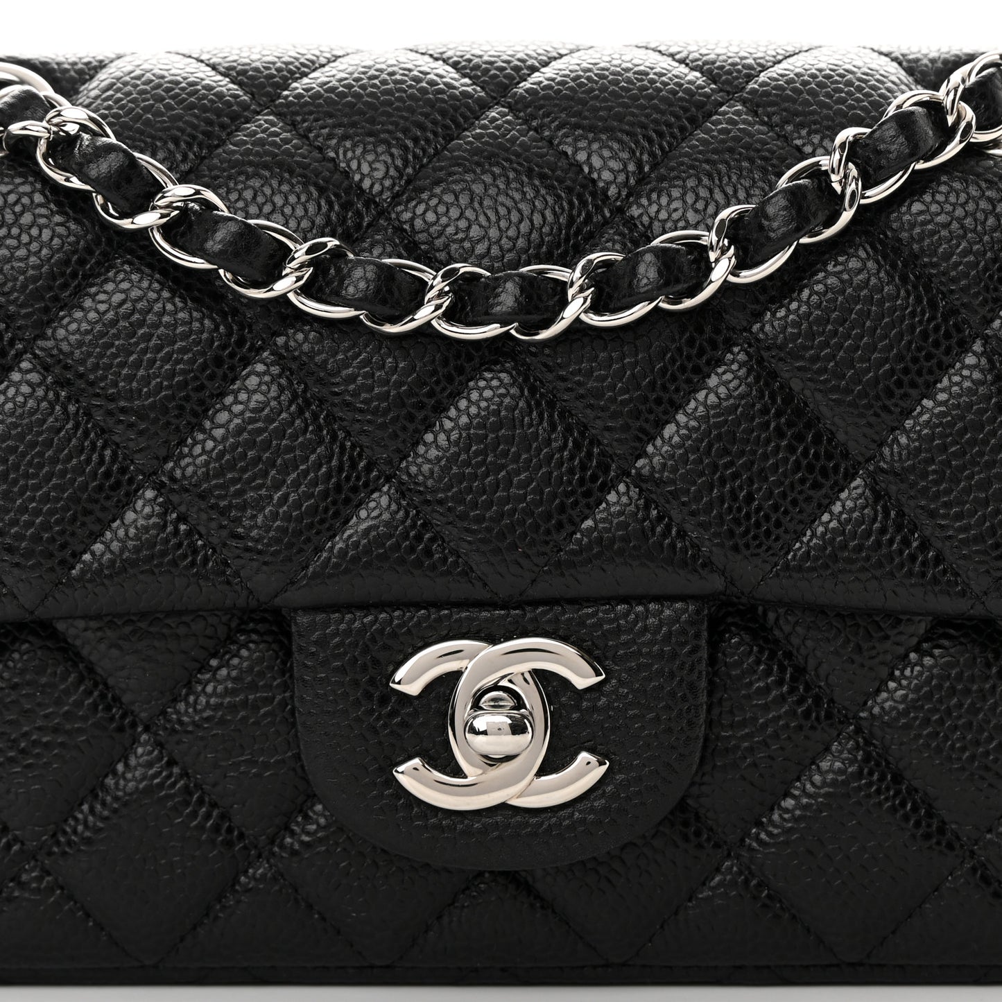 Caviar Quilted Mini Rectangular Flap Black