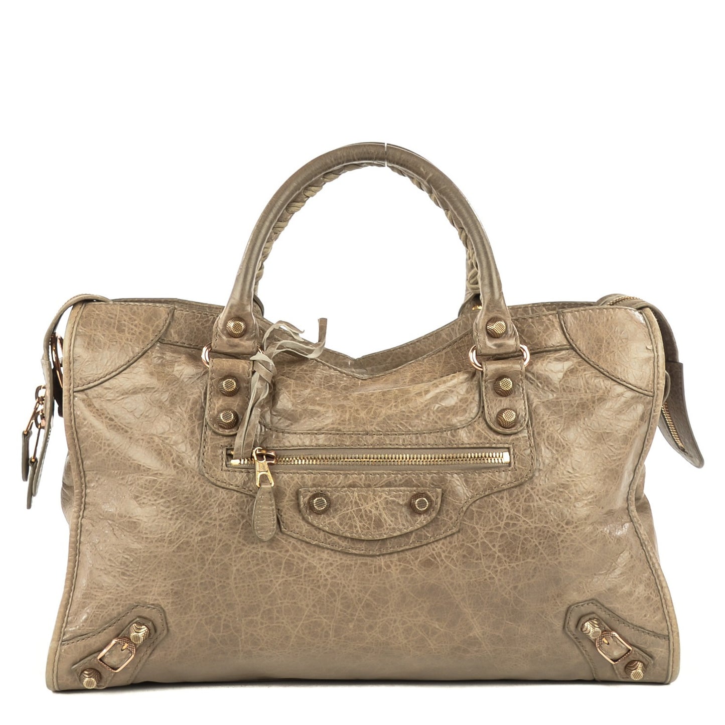 Agneau Giant 12 Rose Gold Hardware City Gris Poivre