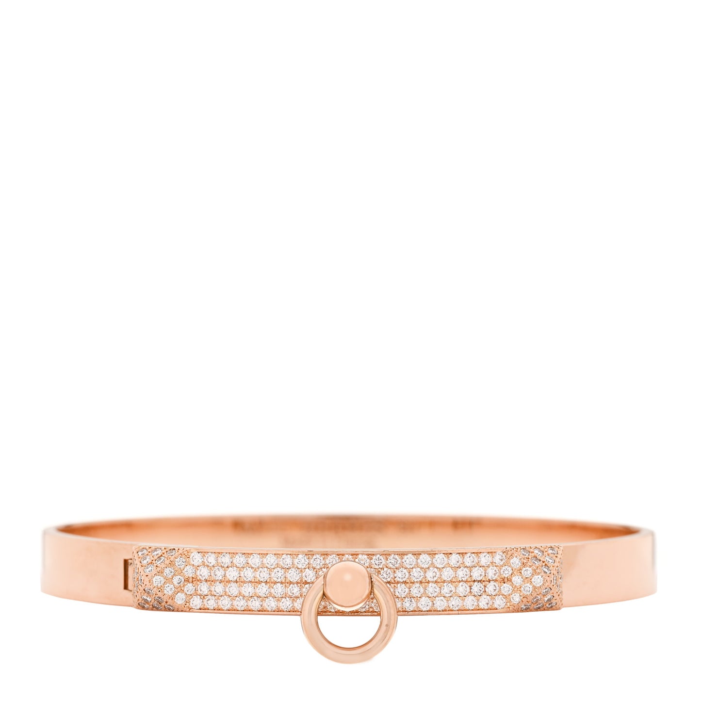 18K Rose Gold Diamond PM Collier De Chien Pave Bracelet SH