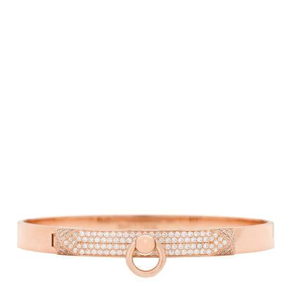 Hermes 18K Rose Gold Diamond PM Collier De Chien Pave Bracelet SH 1 of 3