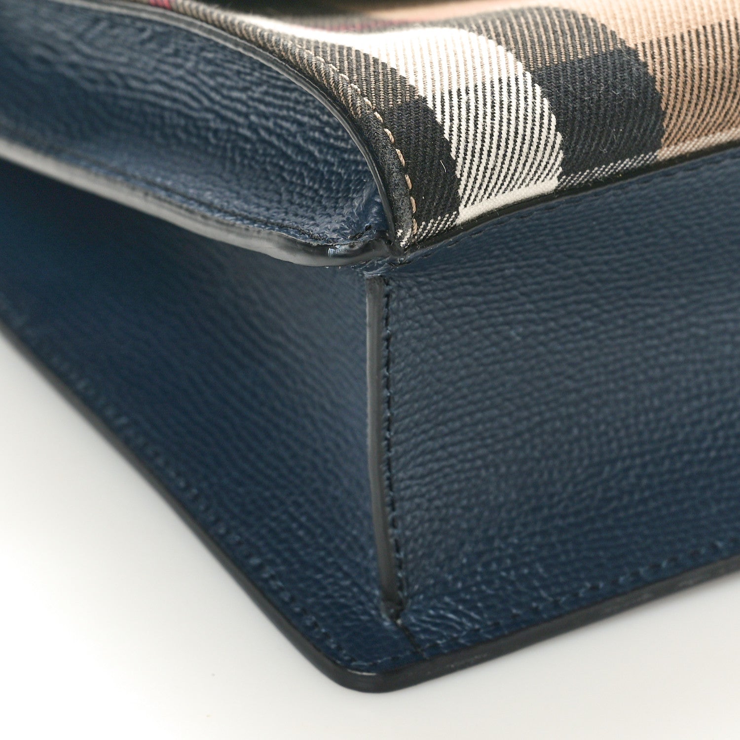 Burberry Derby Calfskin House Check Small Macken Crossbody Bag Ink Blue 9 of 11